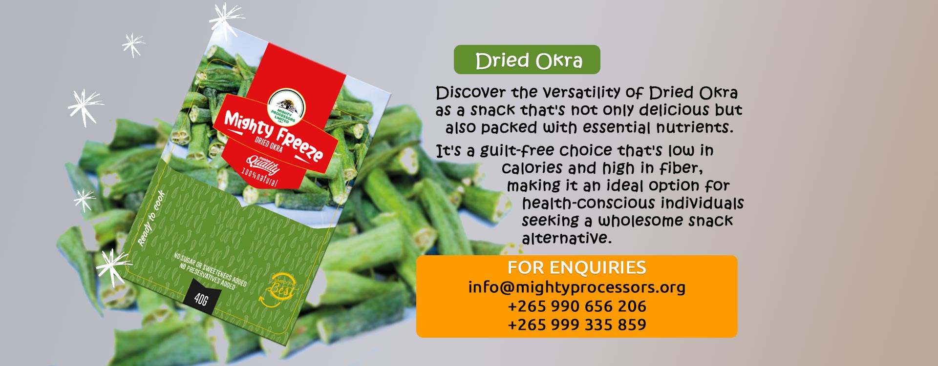 Mighty Freeze- Dried Okra